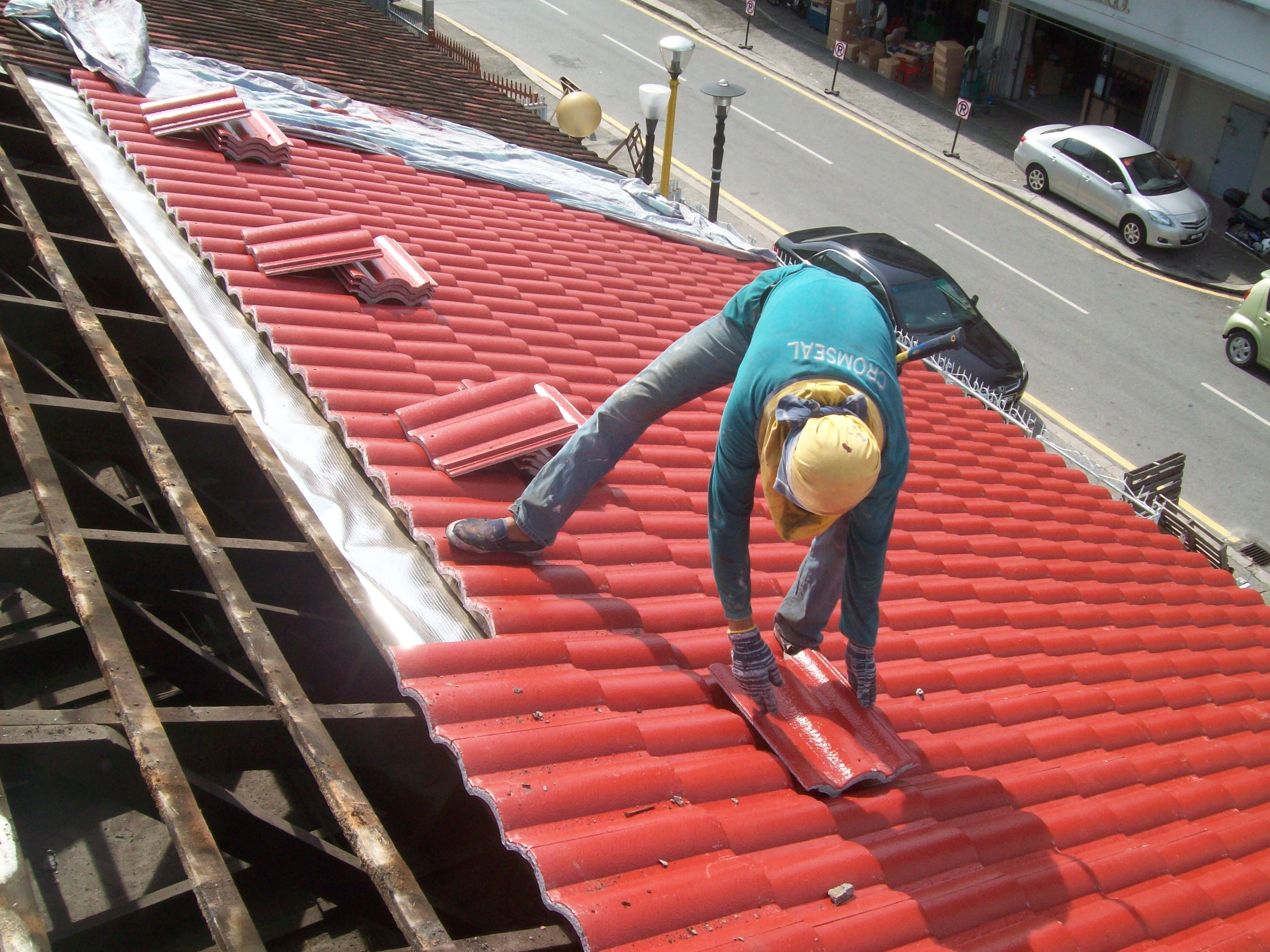 Cromseal roofer conducting re-roofing and restoration